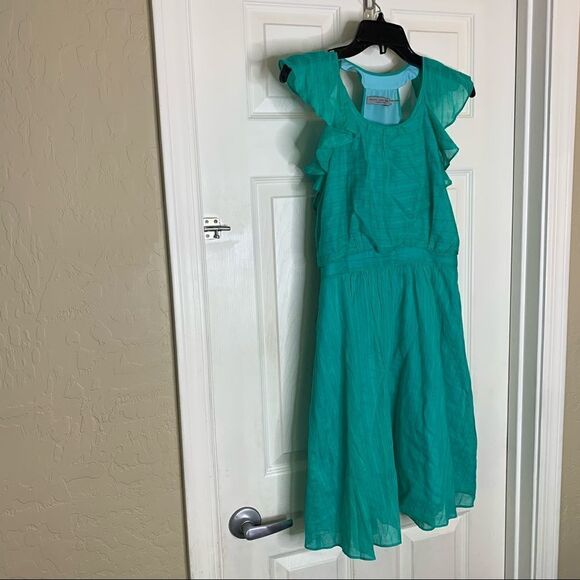 Marc New York Aqua Ruffle Dress Size 2 - Picture 8 of 9